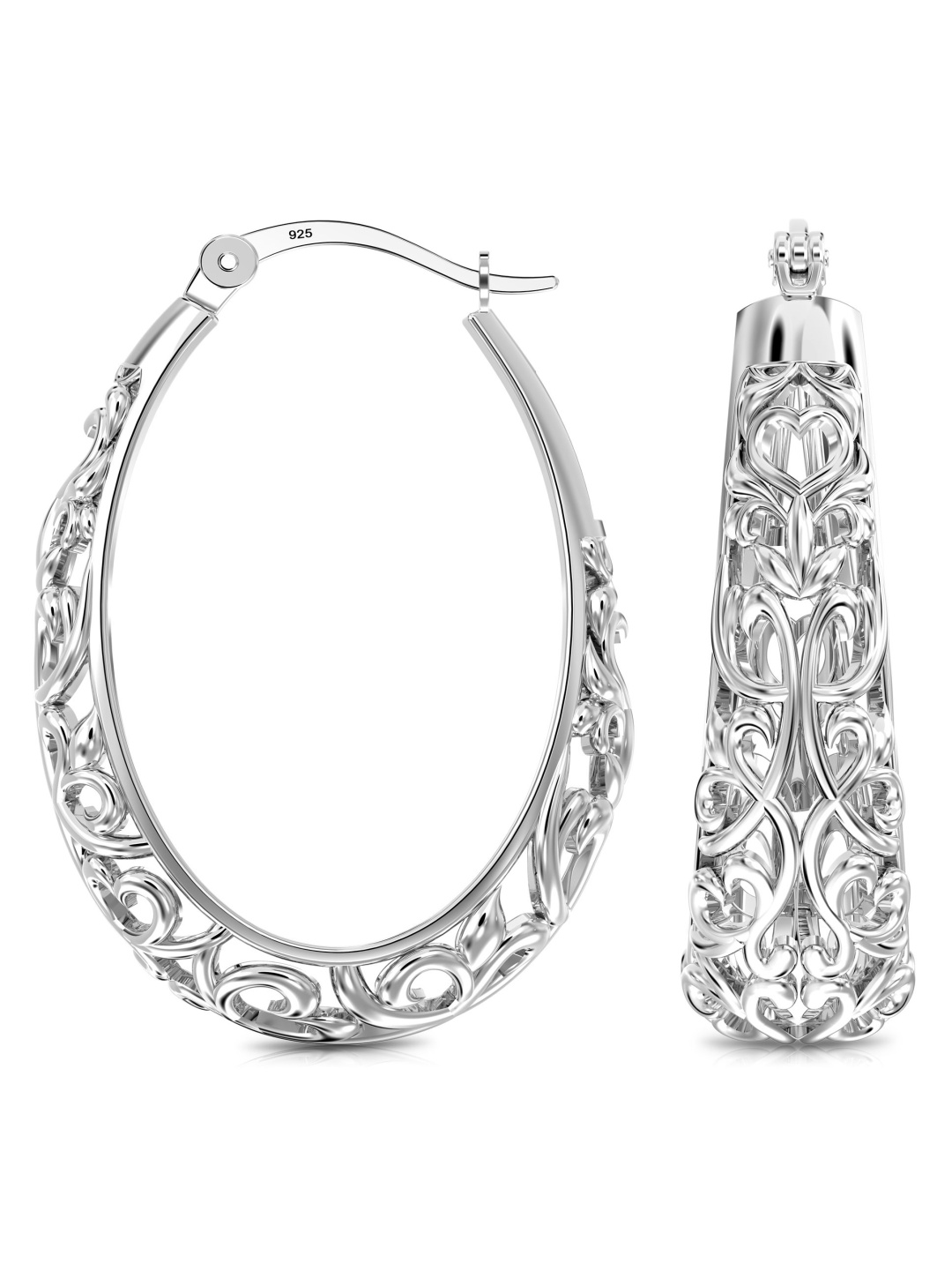 

LeCalla Contemporary Hoop Earrings, Silver