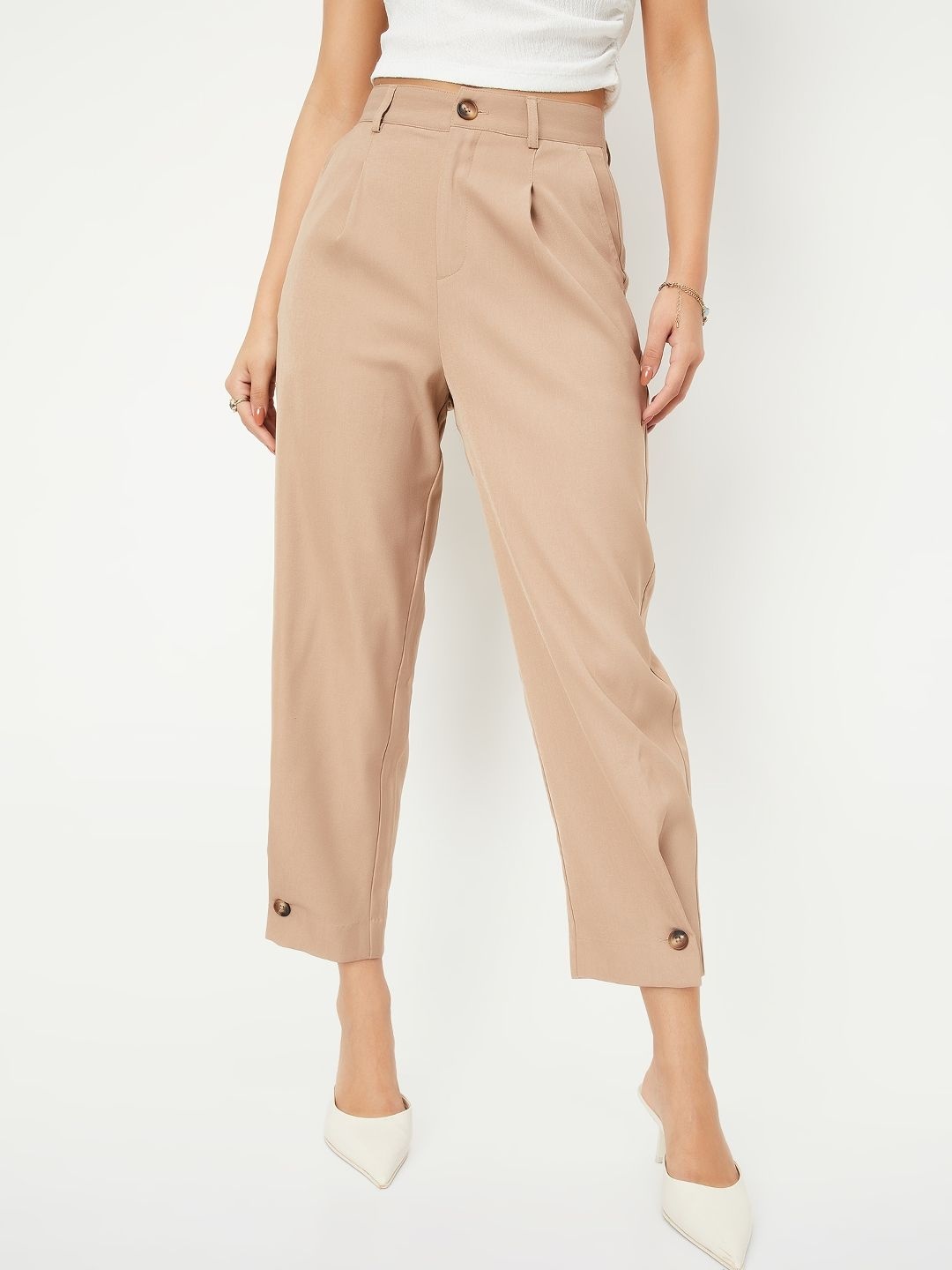 

max Women Trousers, Beige