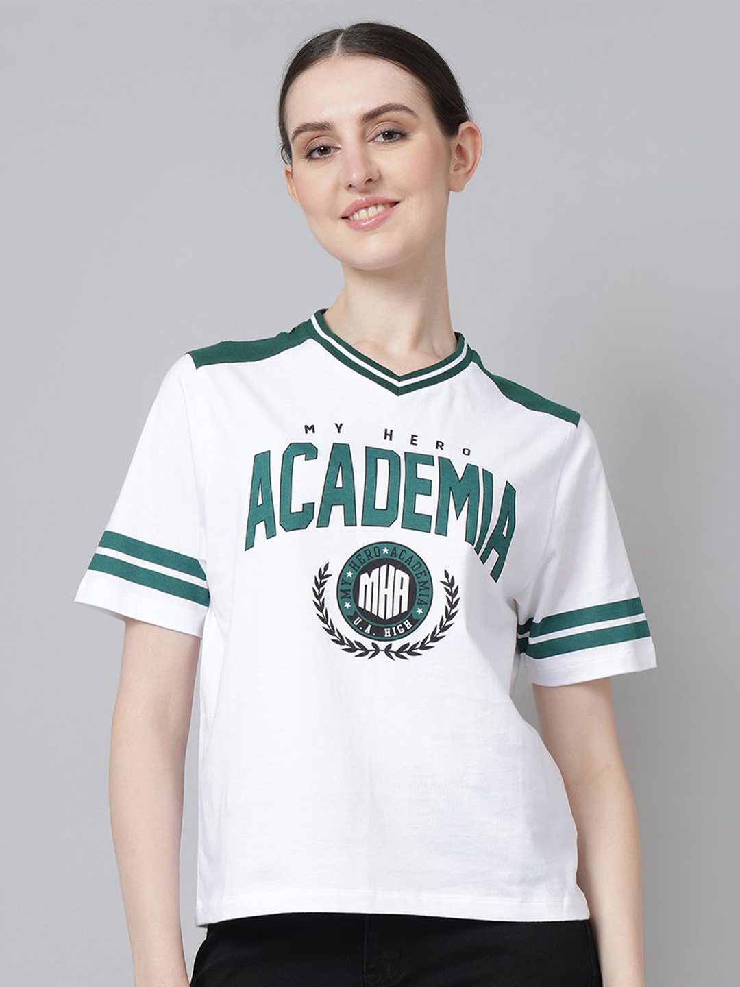 

Free Authority My Hero Academia Printed Regular Fit Tshirt, White