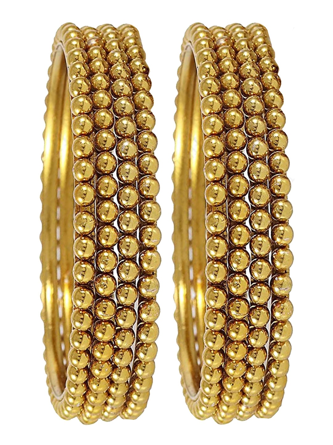 

ZULKA Set Of 8 Gold-Plated Ball Chain Kada Bangles