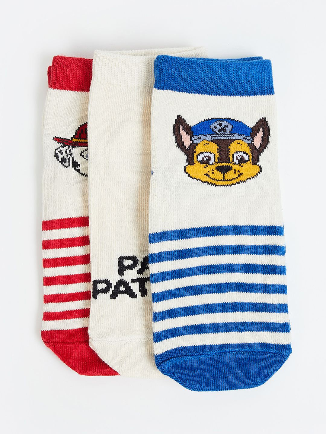 

max Boys Pack Of 3 Patterned Ankle-Length Socks, White