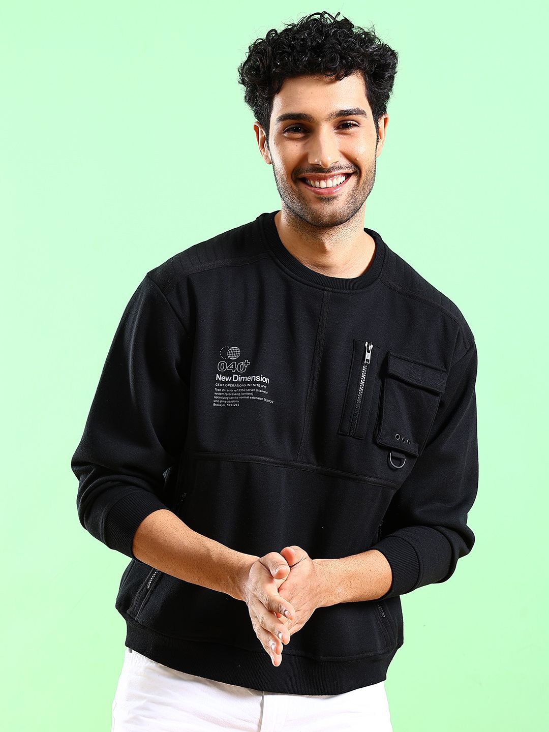 

The Indian Garage Co Men Printed Sweatshirt, Black