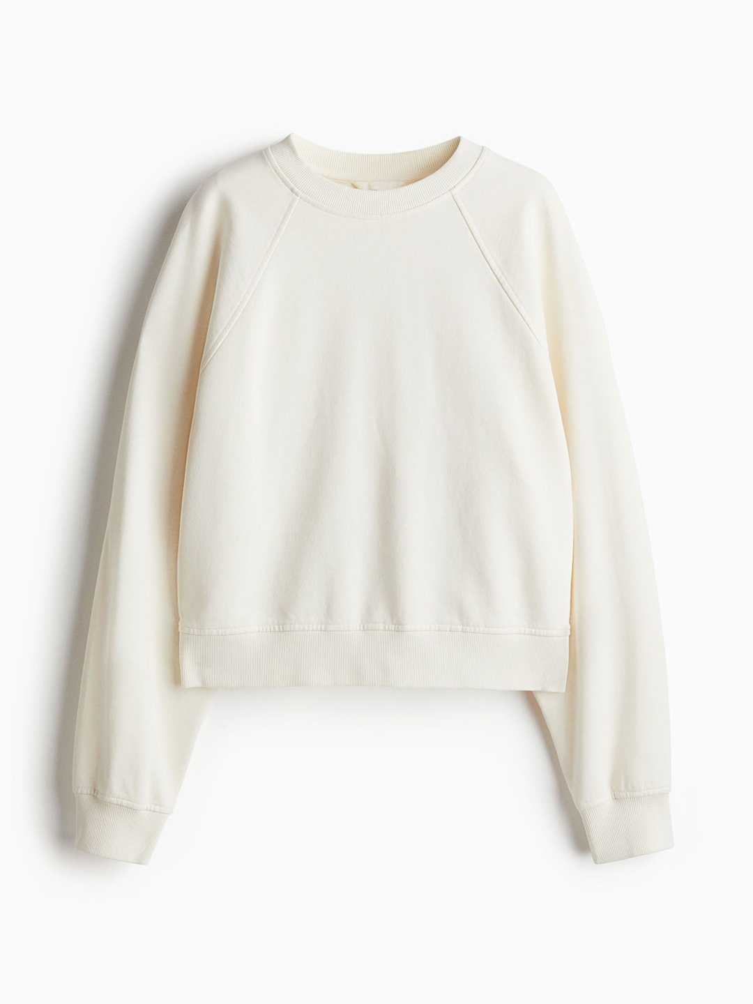 

H&M Washed Cotton Sweatshirt, White