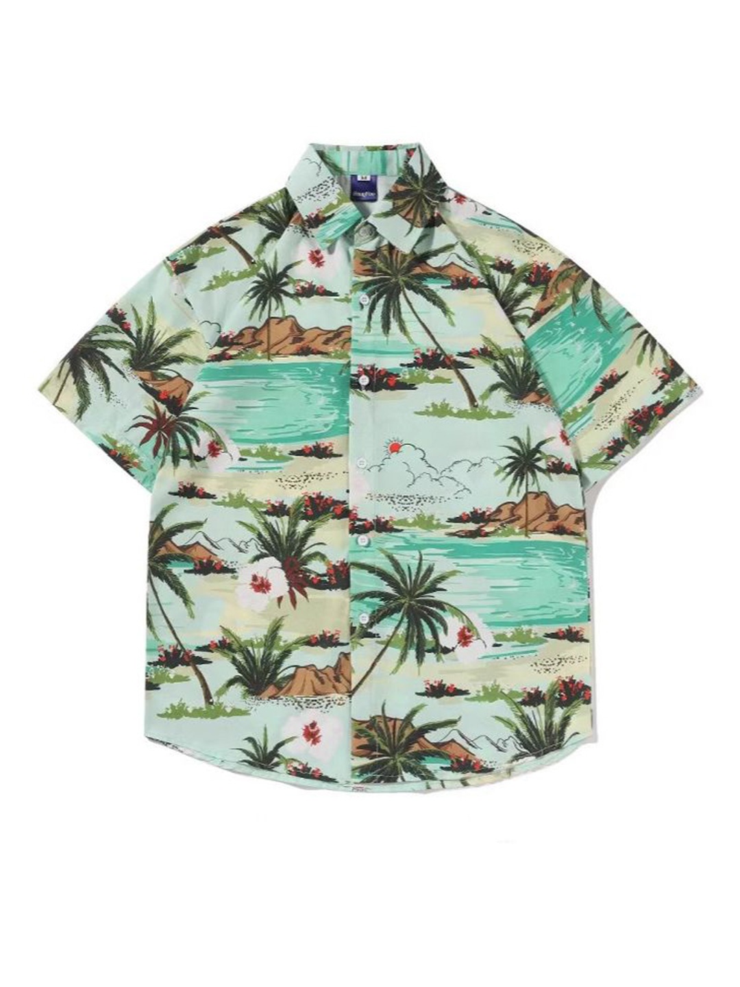 

StyleCast x Revolte Men Spread Collar Floral Printed Casual Shirt, Green