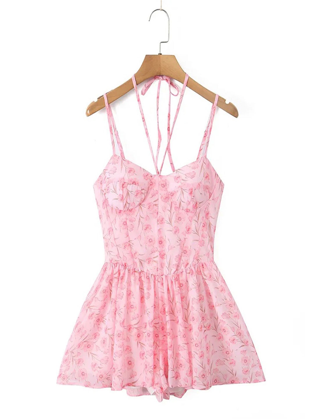 

LULU & SKY Print Fit & Flare Mini Dress, Pink