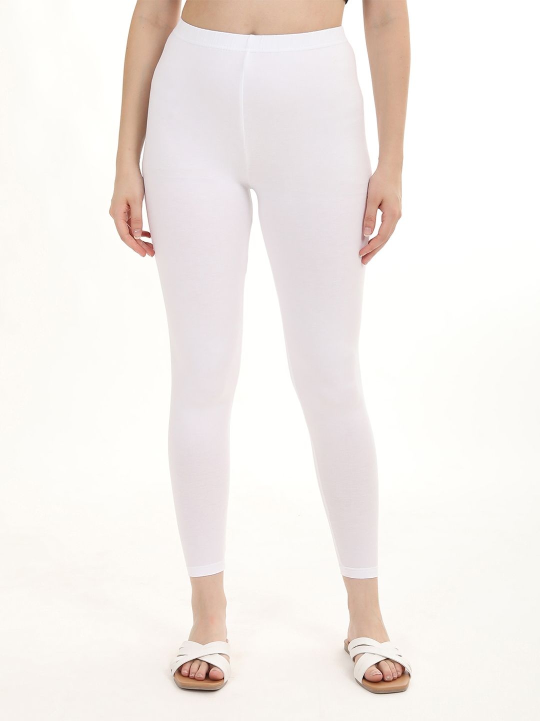 

Fly Birds Mid-Rise Ankle-Length Leggings, White