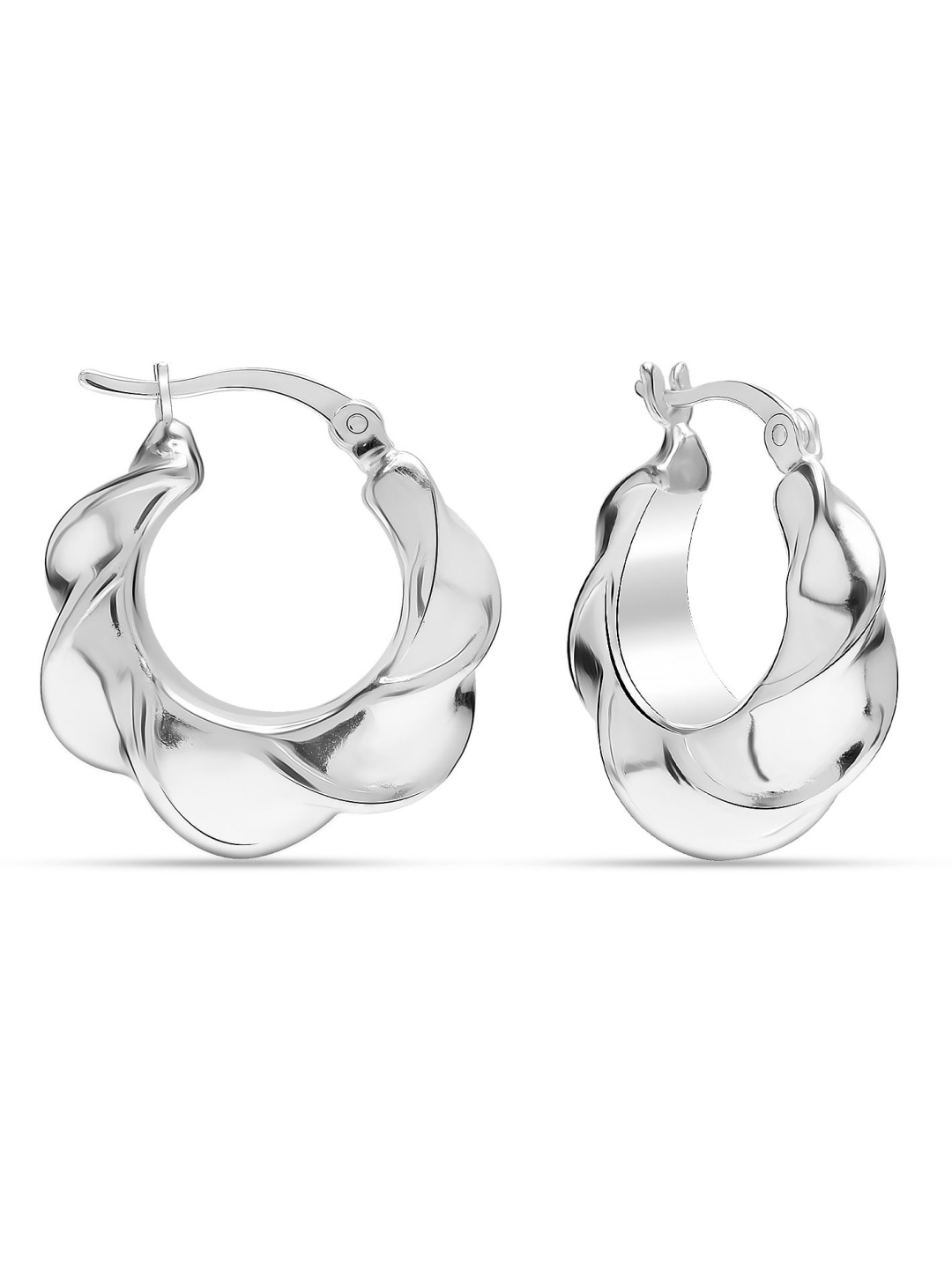 

LeCalla Contemporary Hoop Earrings, Silver