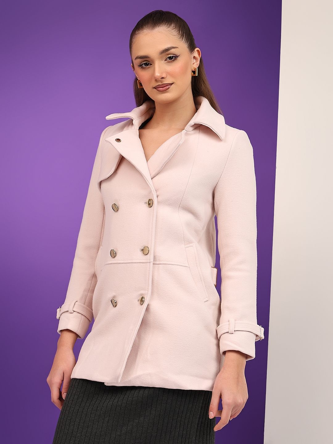 

Kotty Women Double Breasted Overcoat, Pink