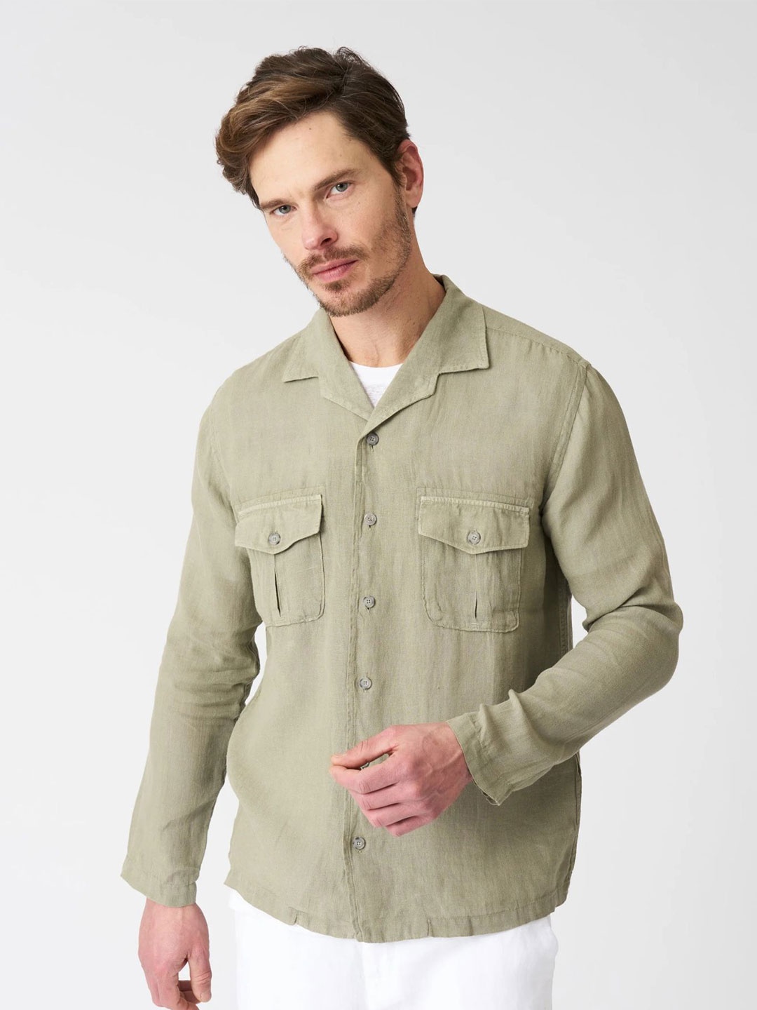 

SHANLIYA Men Classic Shirt, Green