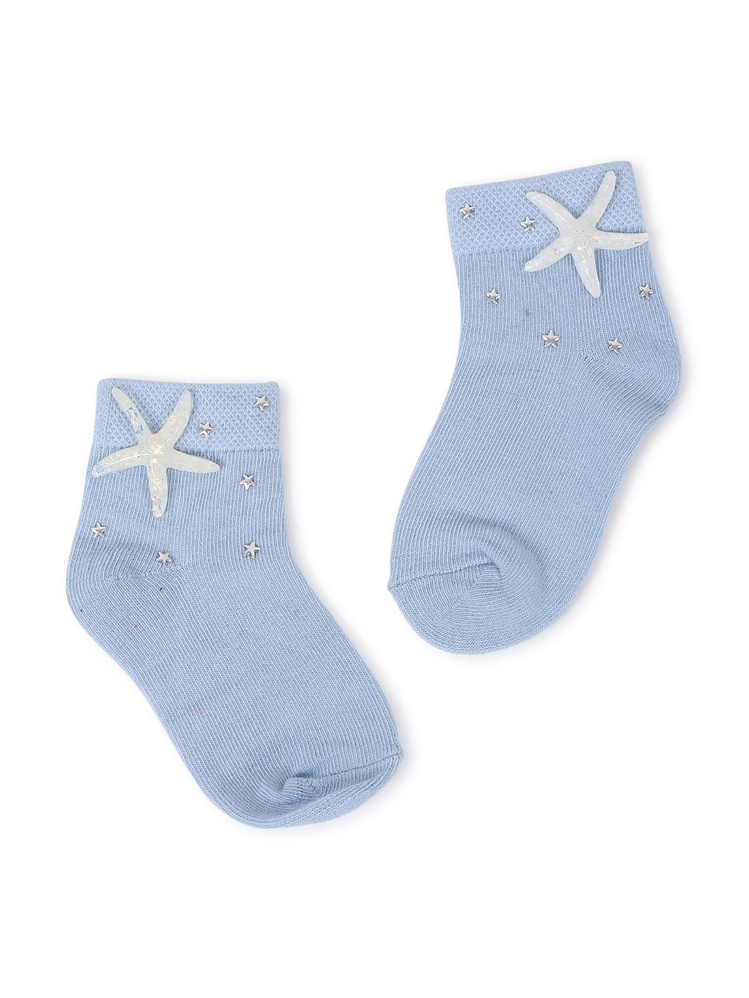 

TIPY TIPY TAP Kids Star Fish Embellished Ankle-Length Socks, Blue