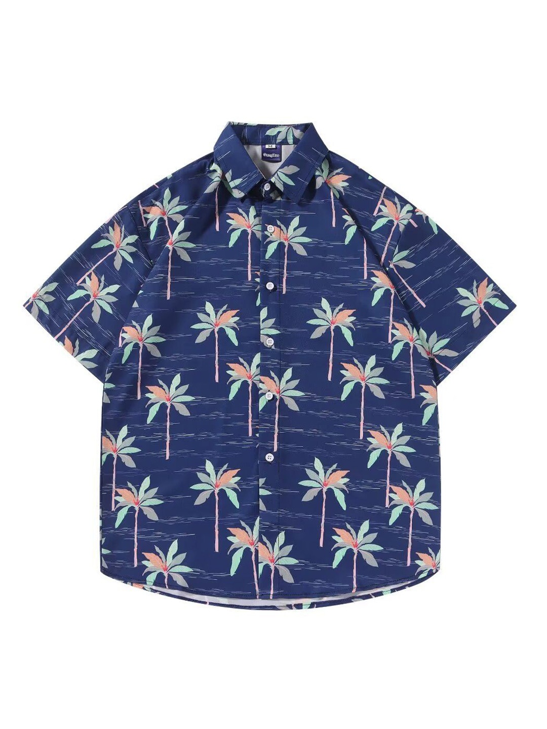 

StyleCast x Revolte Men Spread Collar Floral Printed Casual Shirt, Blue