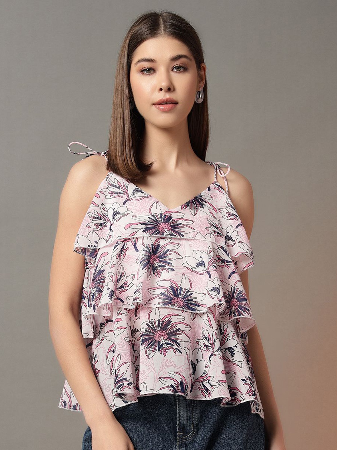 

Trend Arrest Floral Print Top, Pink