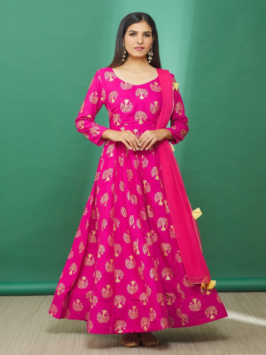 

SINSINI Women Paisley Printed Floral Kurta, Pink