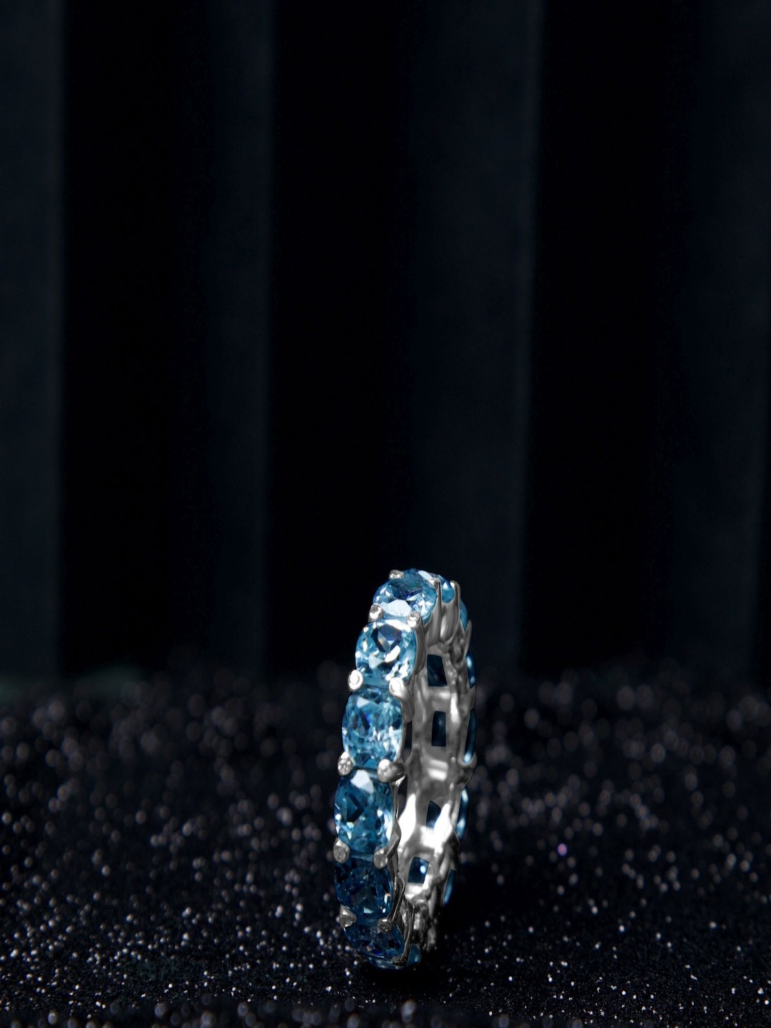 

VELVET IMPERIAL 925 Sterling Silver Silver-Plated Onyx Stone-Studded Finger Ring