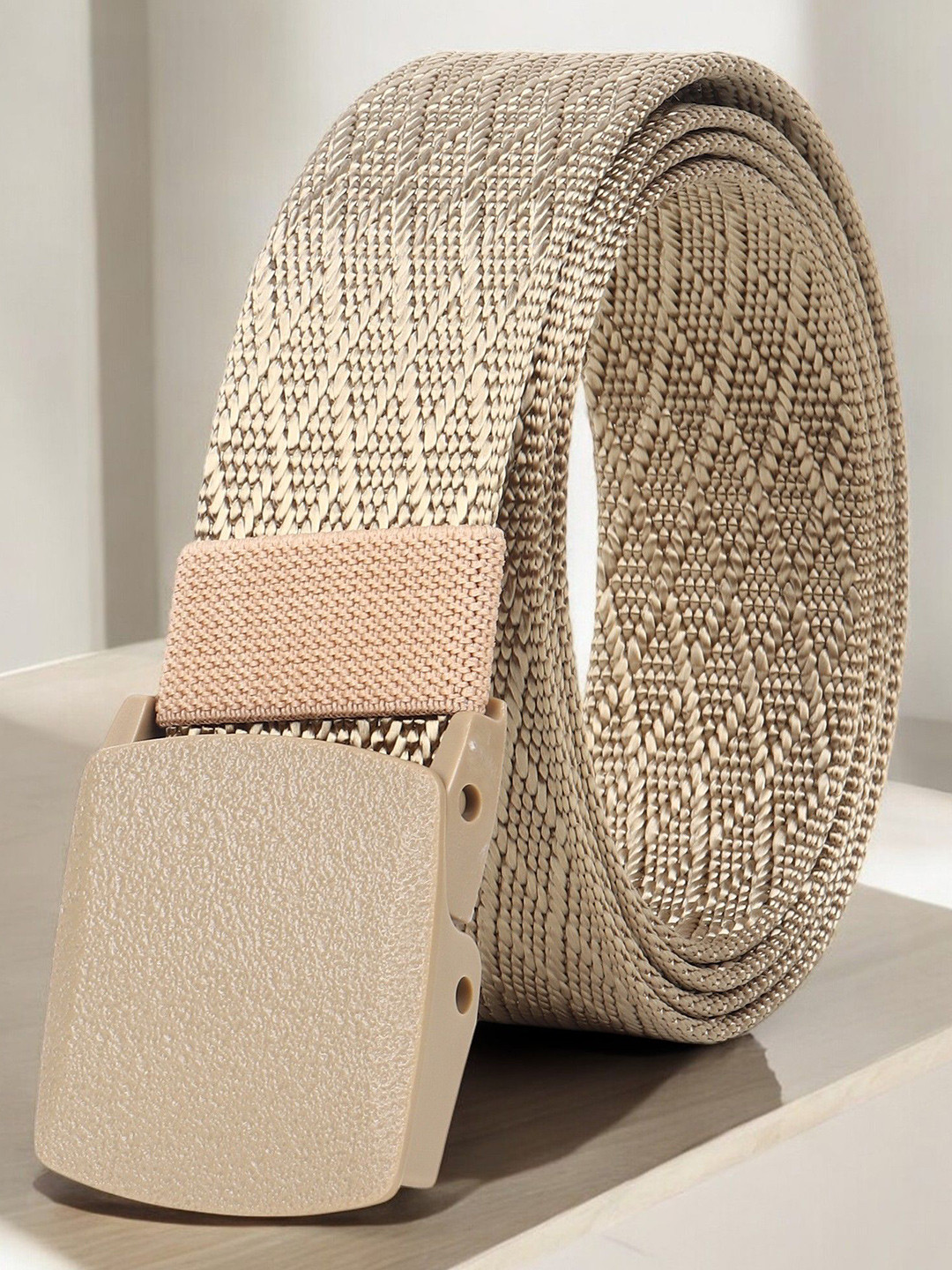 

Metronaut Men Textured Belt, Cream