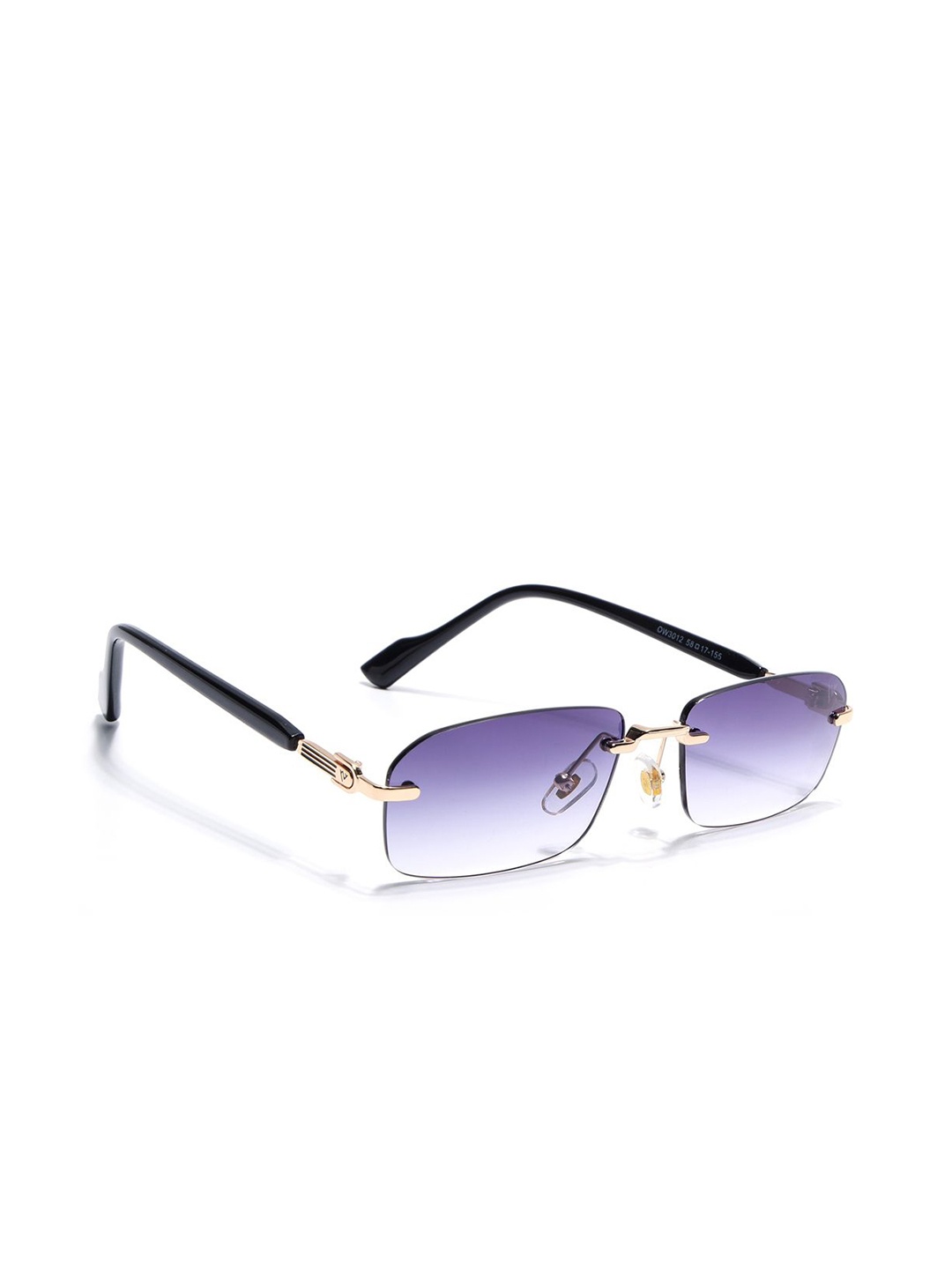 

Voyage Rimless Sunglasses for Men & Women (Purple & Clear Lens | Golden Frame - MG6619)