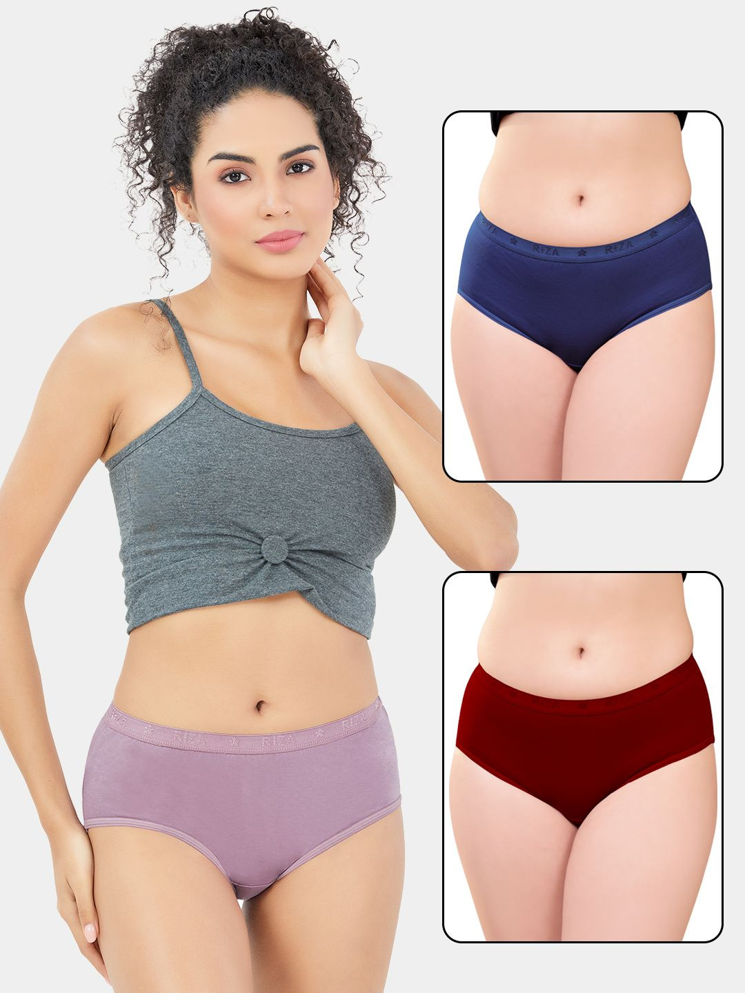 

Trylo Elena Women Pack Of 3 Full Coverage High Waist Cotton Hipster Briefs, Assorted