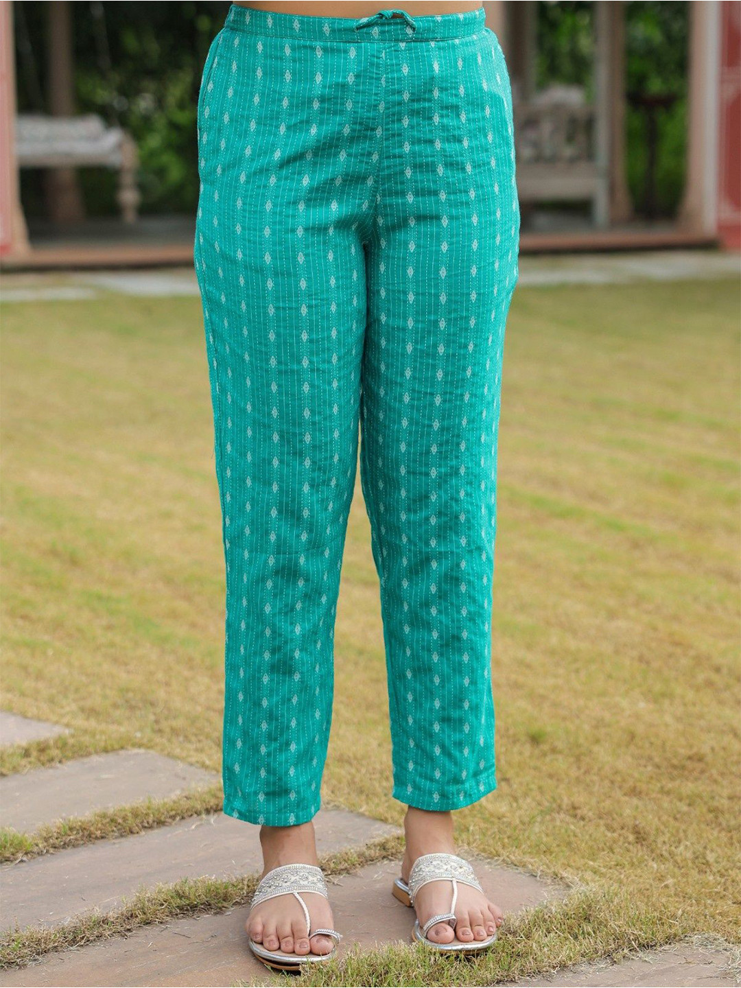 

Aramya Women Ethnic Palazzos, Turquoise blue