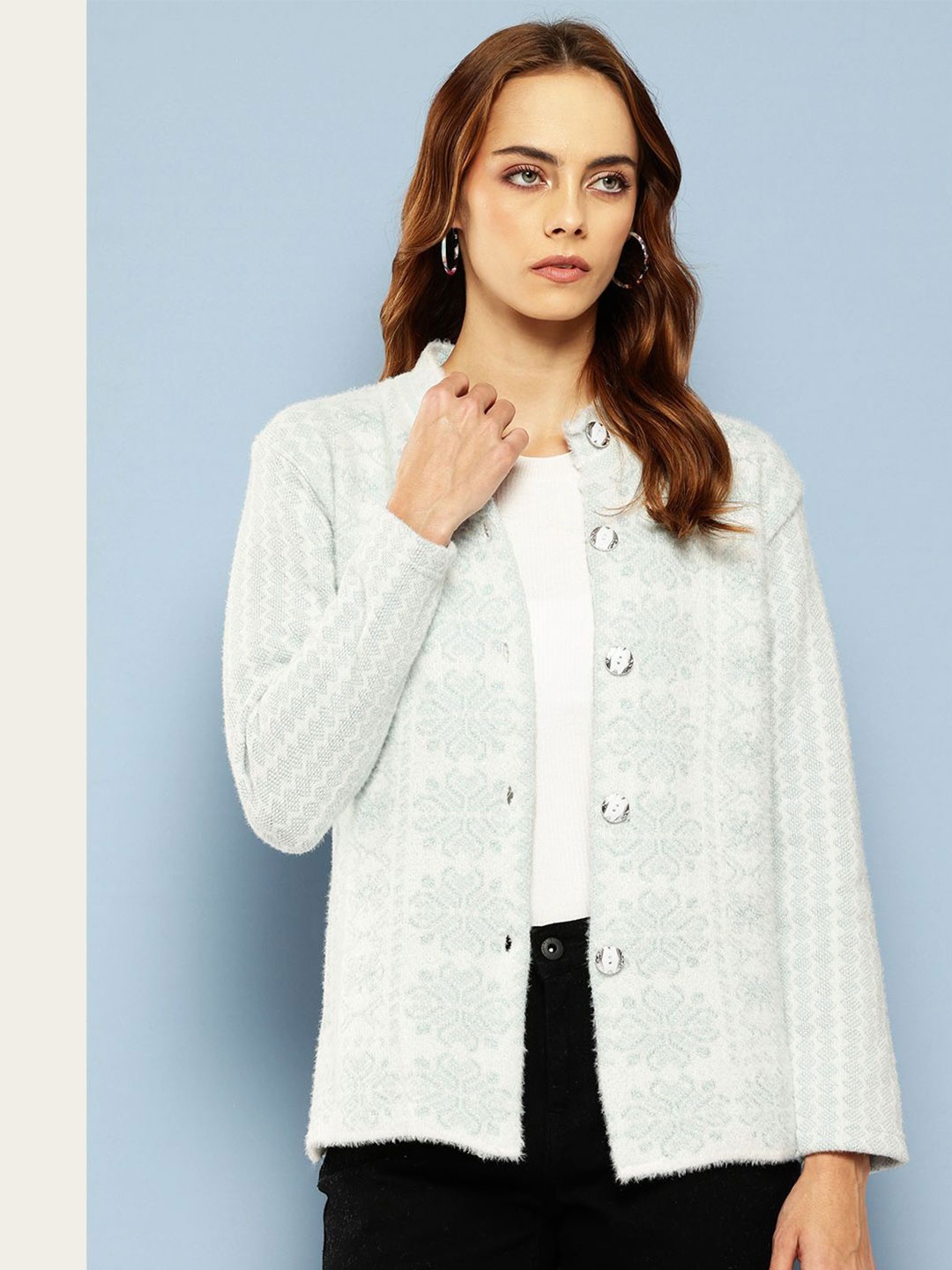

BAESD Women Woollen Cardigan, Green