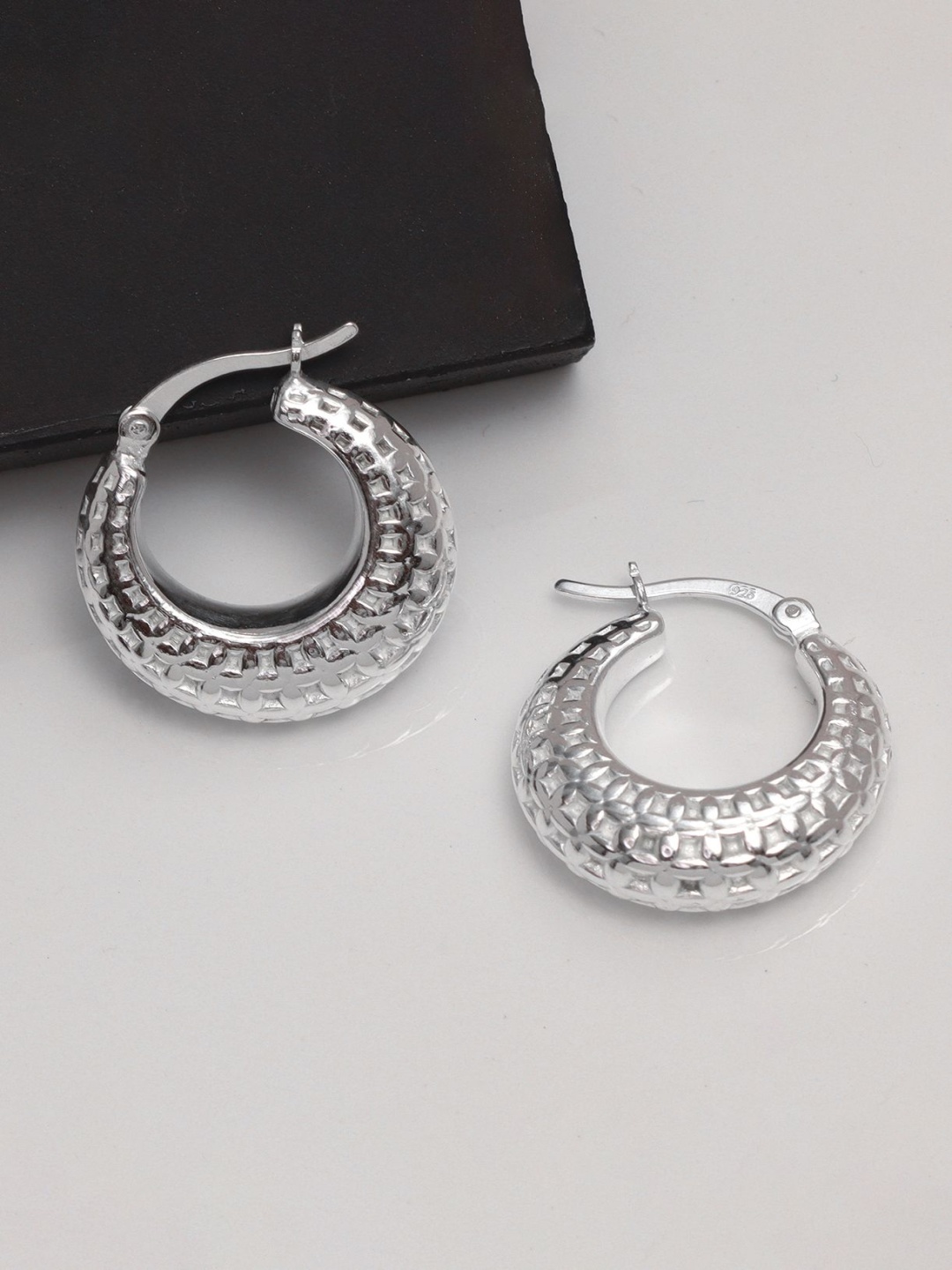 

LeCalla Contemporary Hoop Earrings, Silver