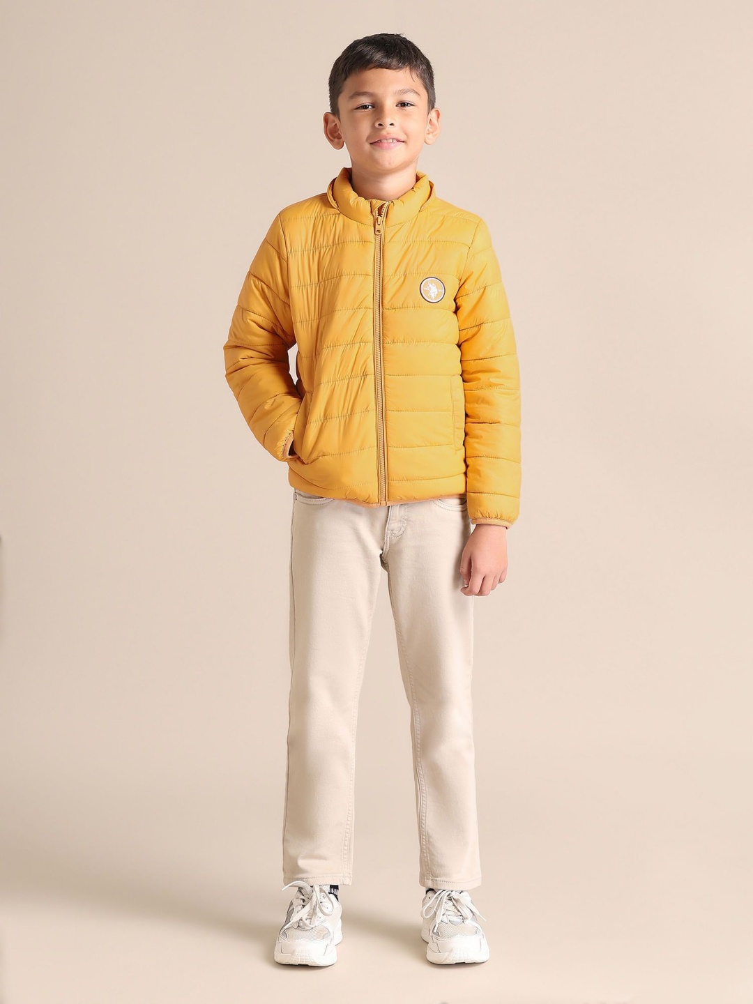 

U.S. Polo Assn. Kids Boys Brand Logo Puffer Jacket, Yellow