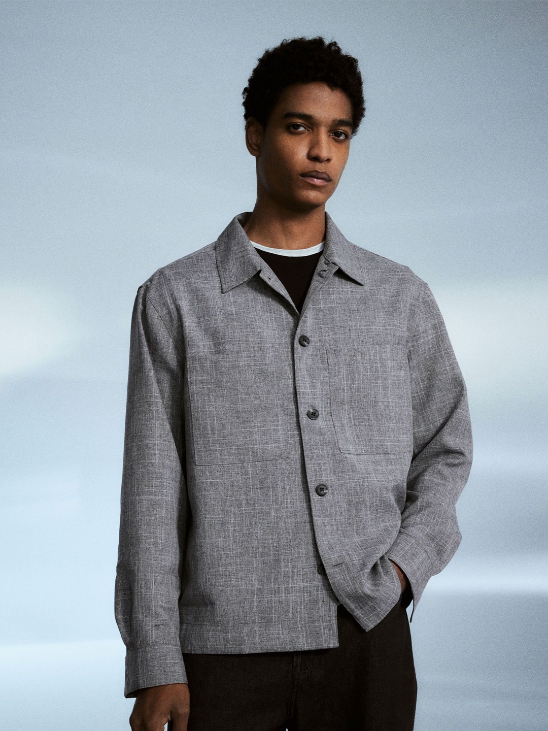 

H&M Regular Fit Overshirt, Grey