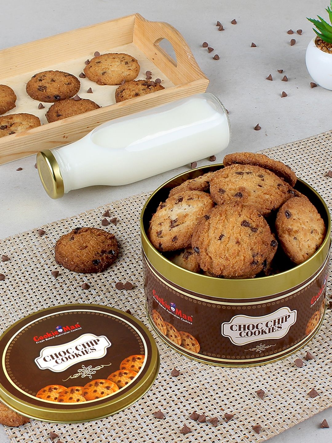 

Cookieman Choco Chip Cookies Gift Tin - 300g, Brown
