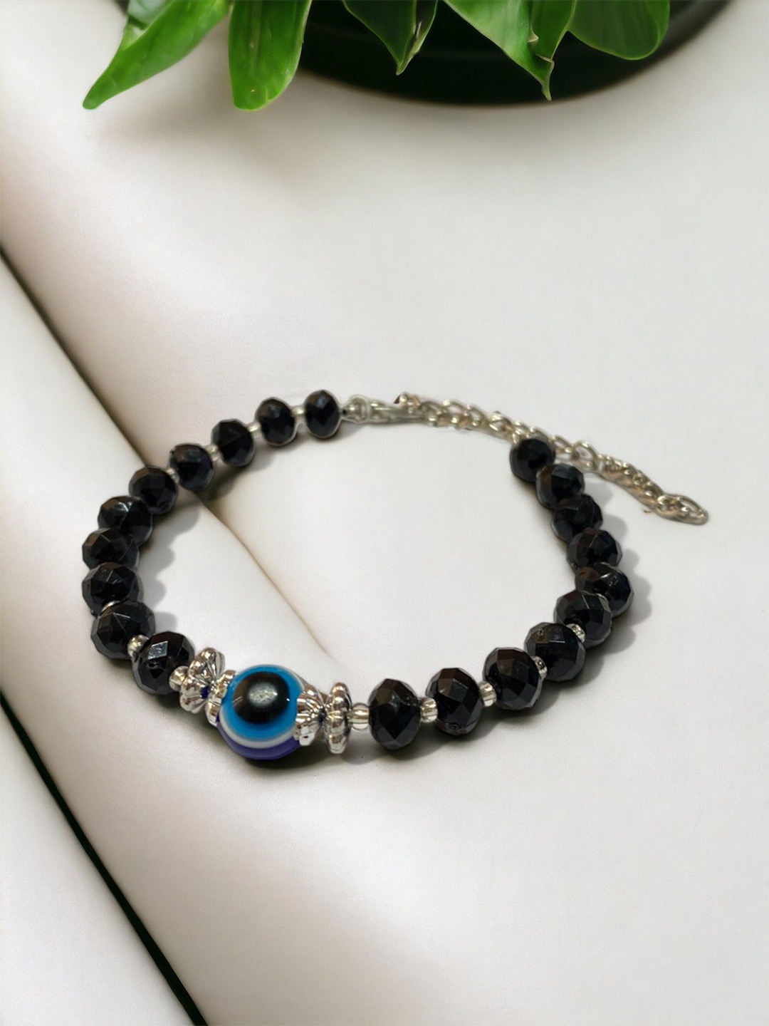 

AARTISAI Beaded Evil Eye Wraparound Bracelet, Black