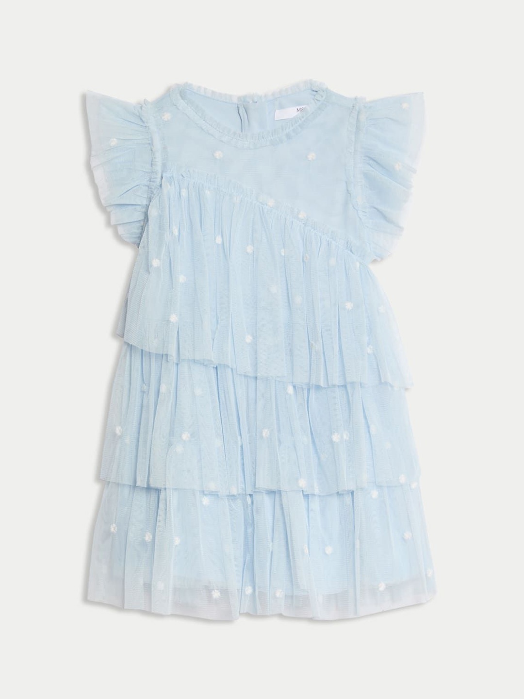 

Marks & Spencer Flutter Sleeve A-Line Dress, Blue