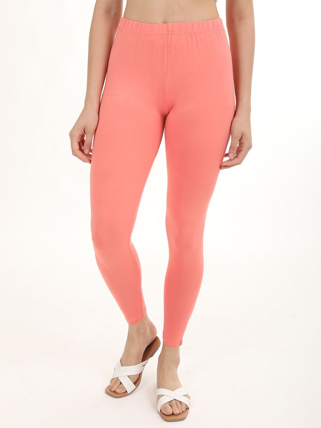 

Fly Birds Mid-Rise Ankle-Length Leggings, Peach