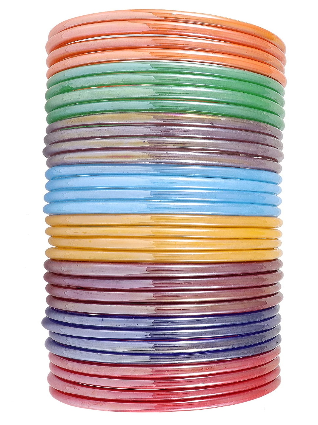 

ZULKA Set Of 24 Glass Bangles, Orange