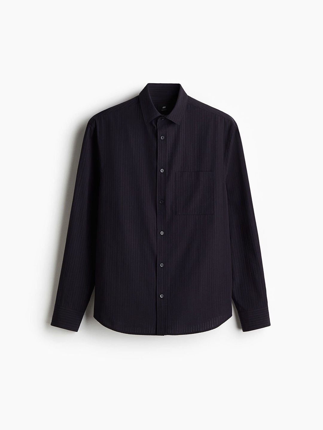 

H&M Regular Fit Lyocell-Blend Shirt, Navy blue