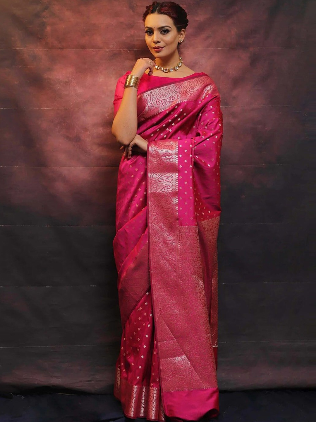 

KALINI Woven Design Zari Banarasi Saree, Blue