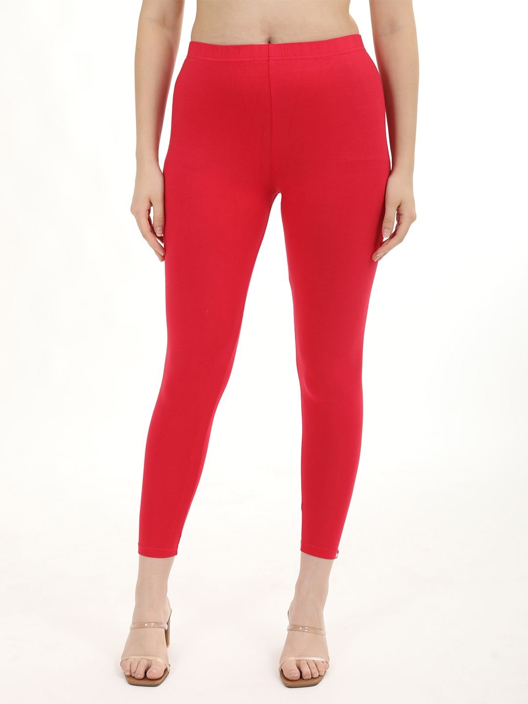 

Fly Birds Women Mid-Rise Ankle-Length Leggings, Red