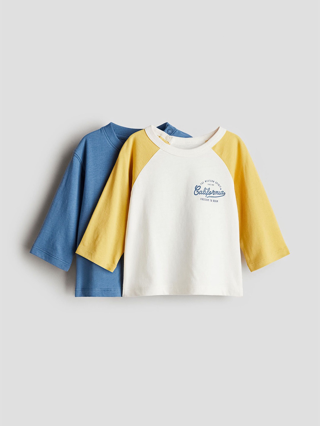 

H&M Boys 2-Pack Cotton Jersey Tops, Blue