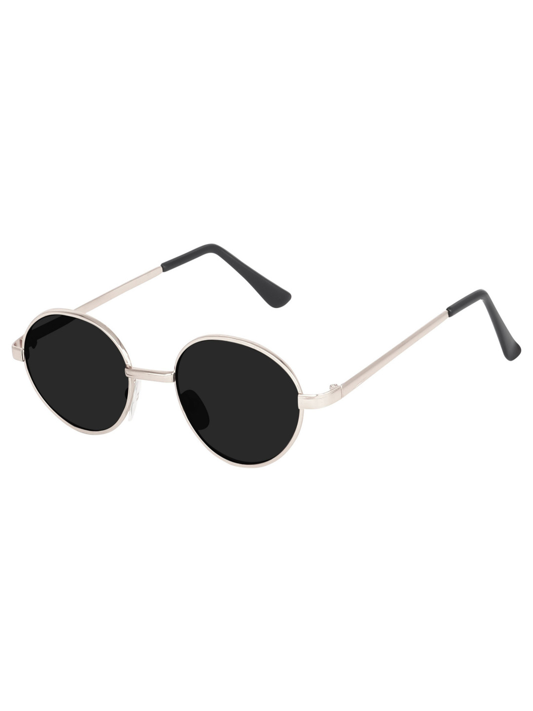 

CRIBA Unisex Round Sunglasses with UV Protected Lens, Black