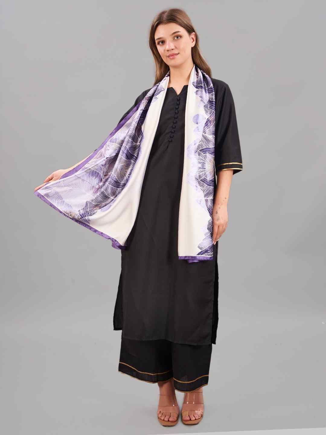 

Tossido Women Printed Stole, Purple