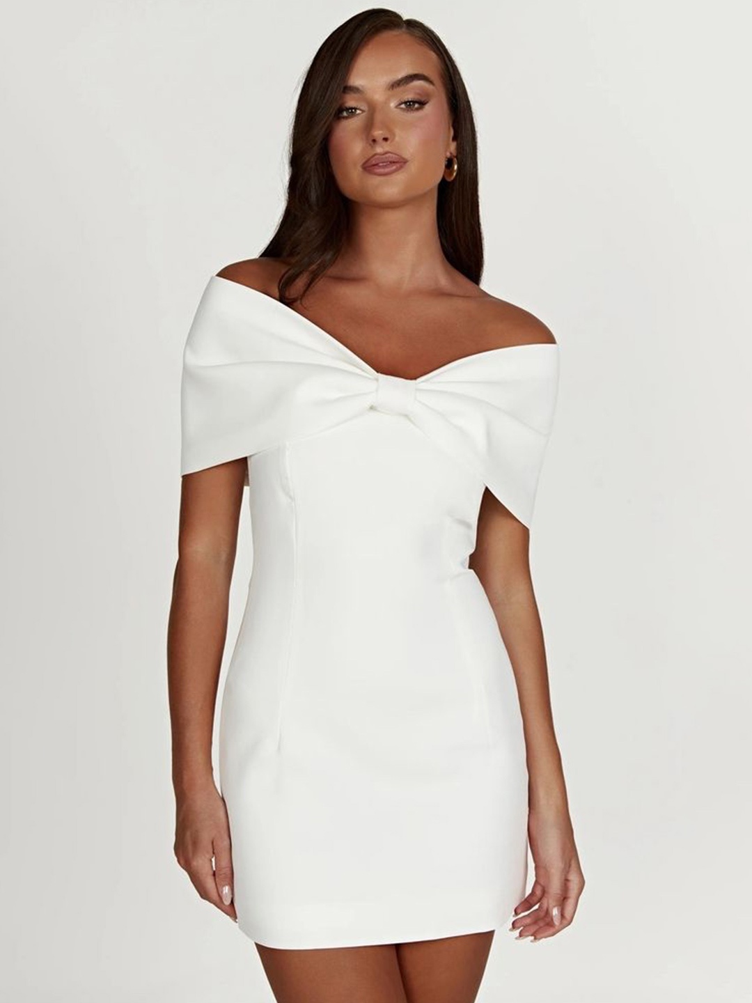 

LULU & SKY Off-Shoulder Sheath Mini Dress, White