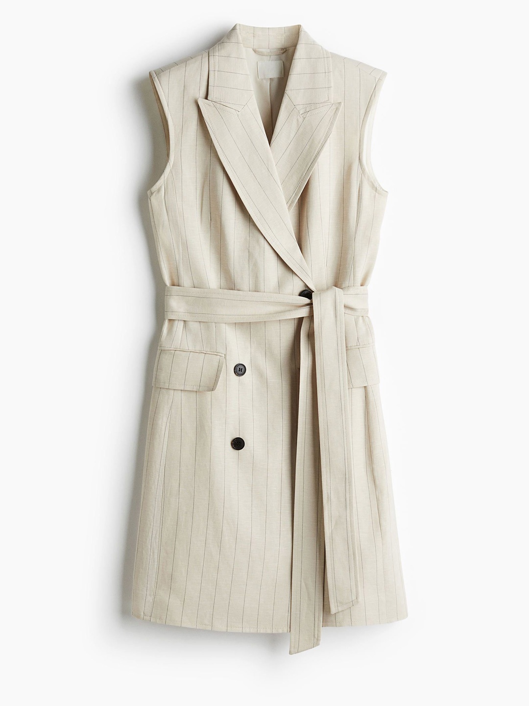

H&M Linen-Blend Blazer Dress, Beige