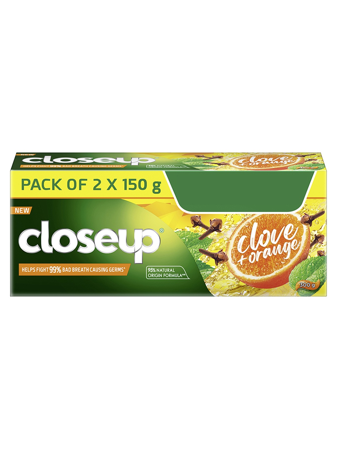 

Closeup Pack Of 2 Clove & Orange Toothpaste For Fresh Breath - 150g Each, Green