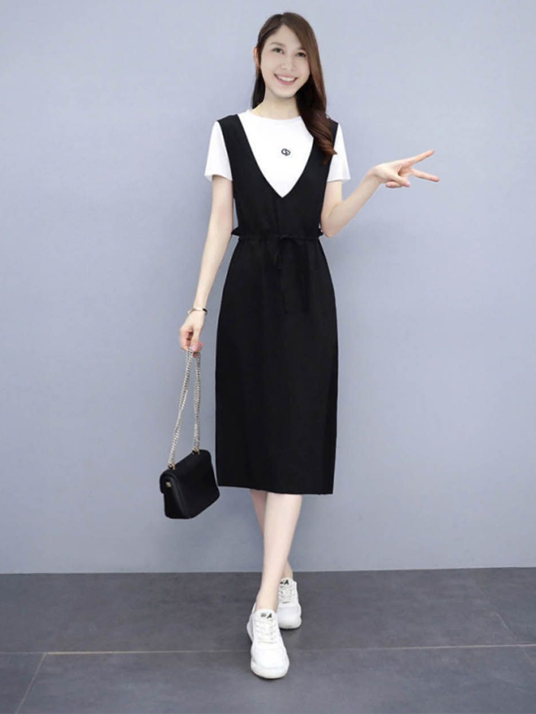 

StyleCast Fit and Flare Midi Dress, Black