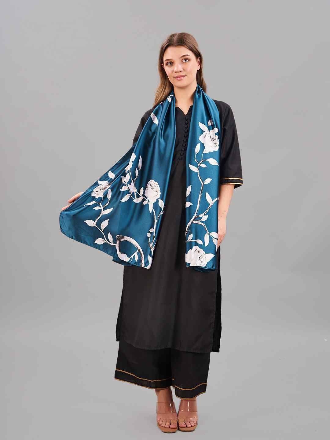 

Tossido Women Printed Stole, Teal