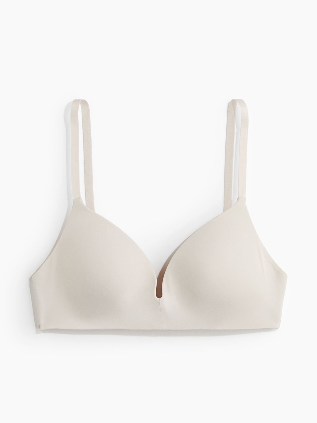 

H&M Padded Non-Wired Microfiber Bra, Beige