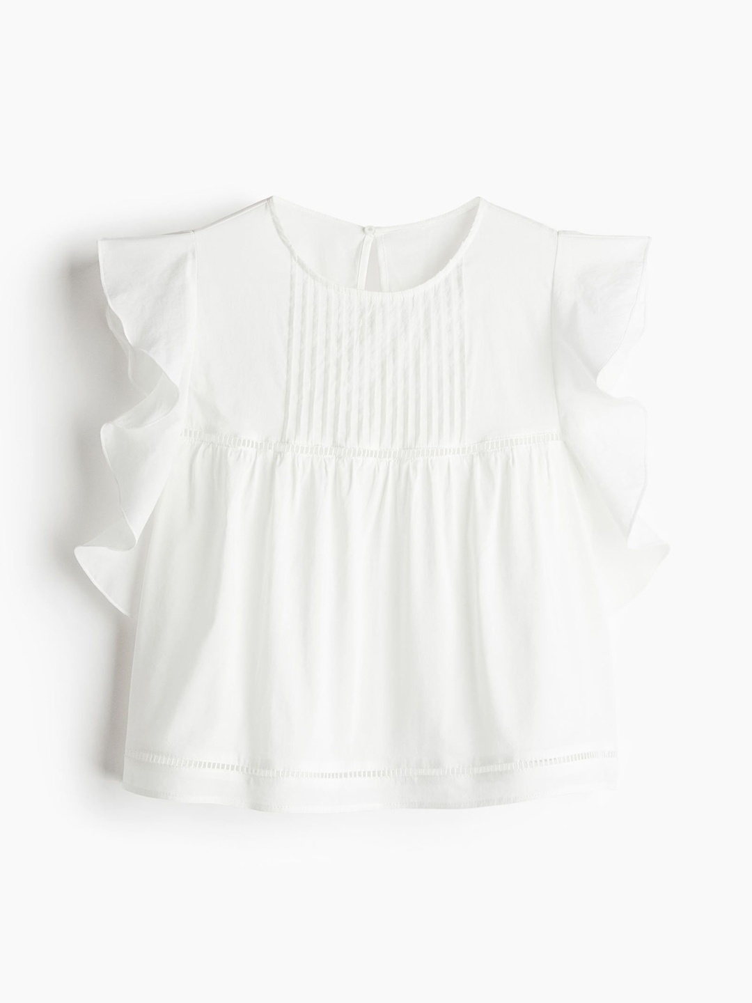 

H&M Flutter-Sleeved Blouse, White