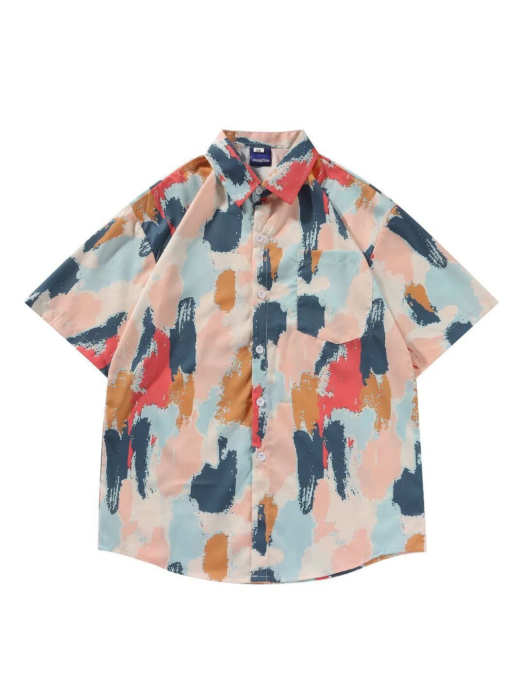 

StyleCast x Revolte Men Spread Collar Abstract Printed Casual Shirt, Pink