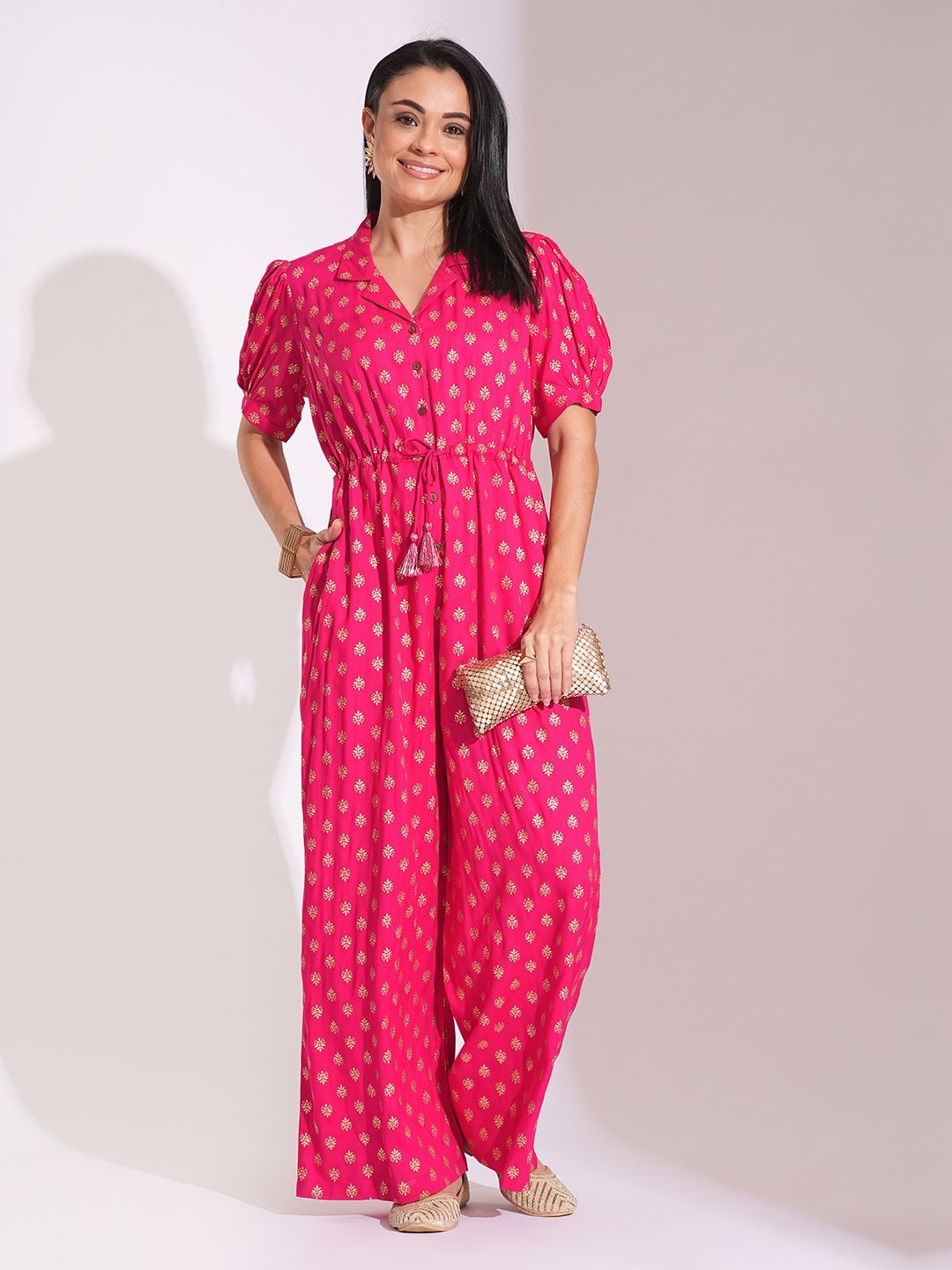 

Globus Printed Basic Jumpsuit, Pink