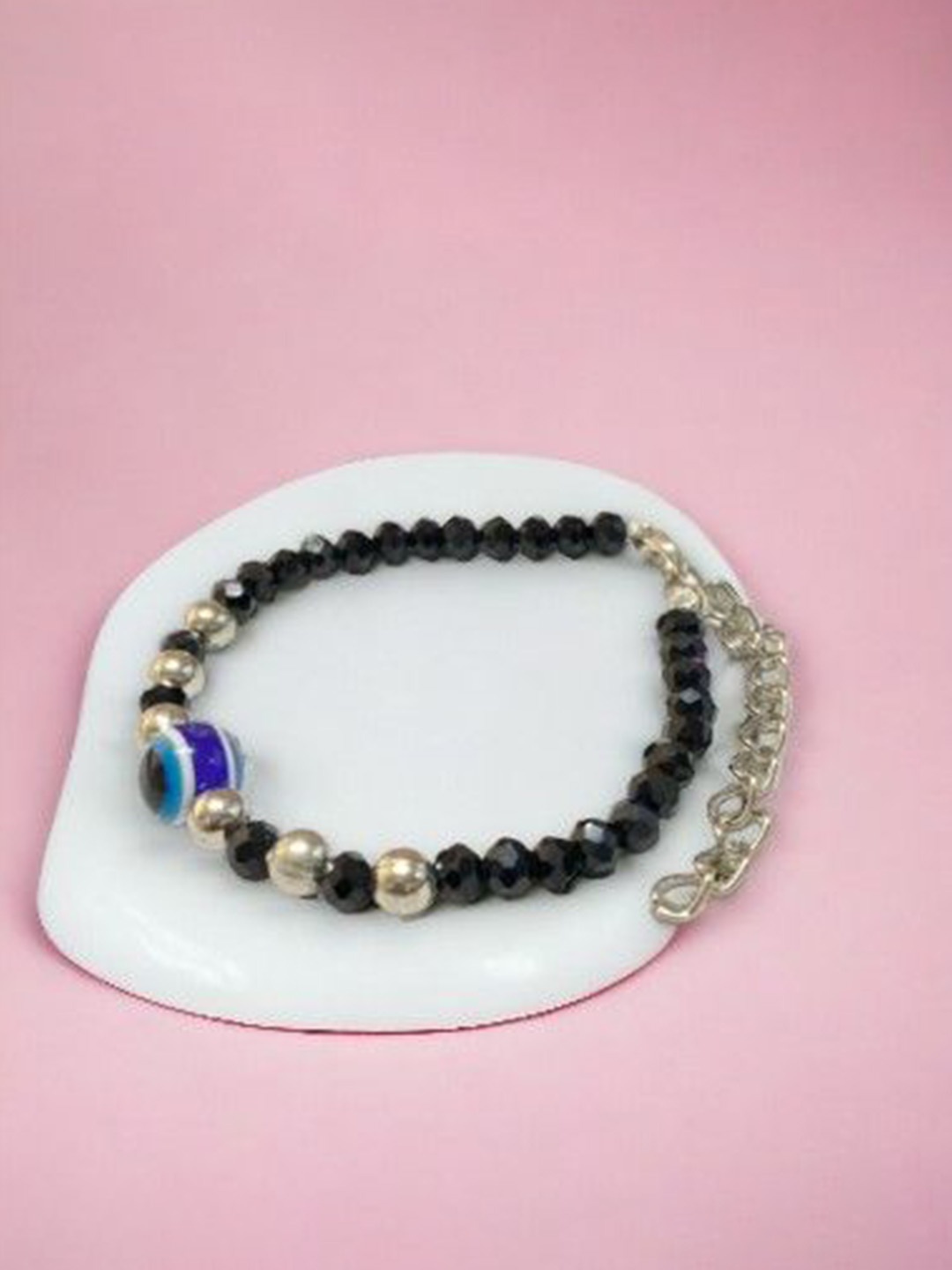 

AARTISAI Beaded Evil Eye Wraparound Bracelet, Silver