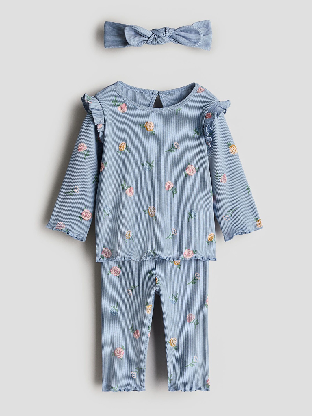 

H&M Girls 3-Piece Cotton Jersey Set, Blue