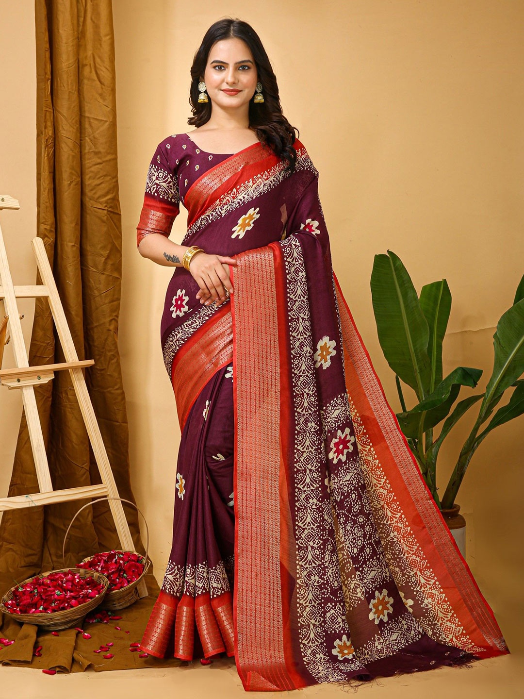 

LeeliPeeri Designer Zari Saree, Purple