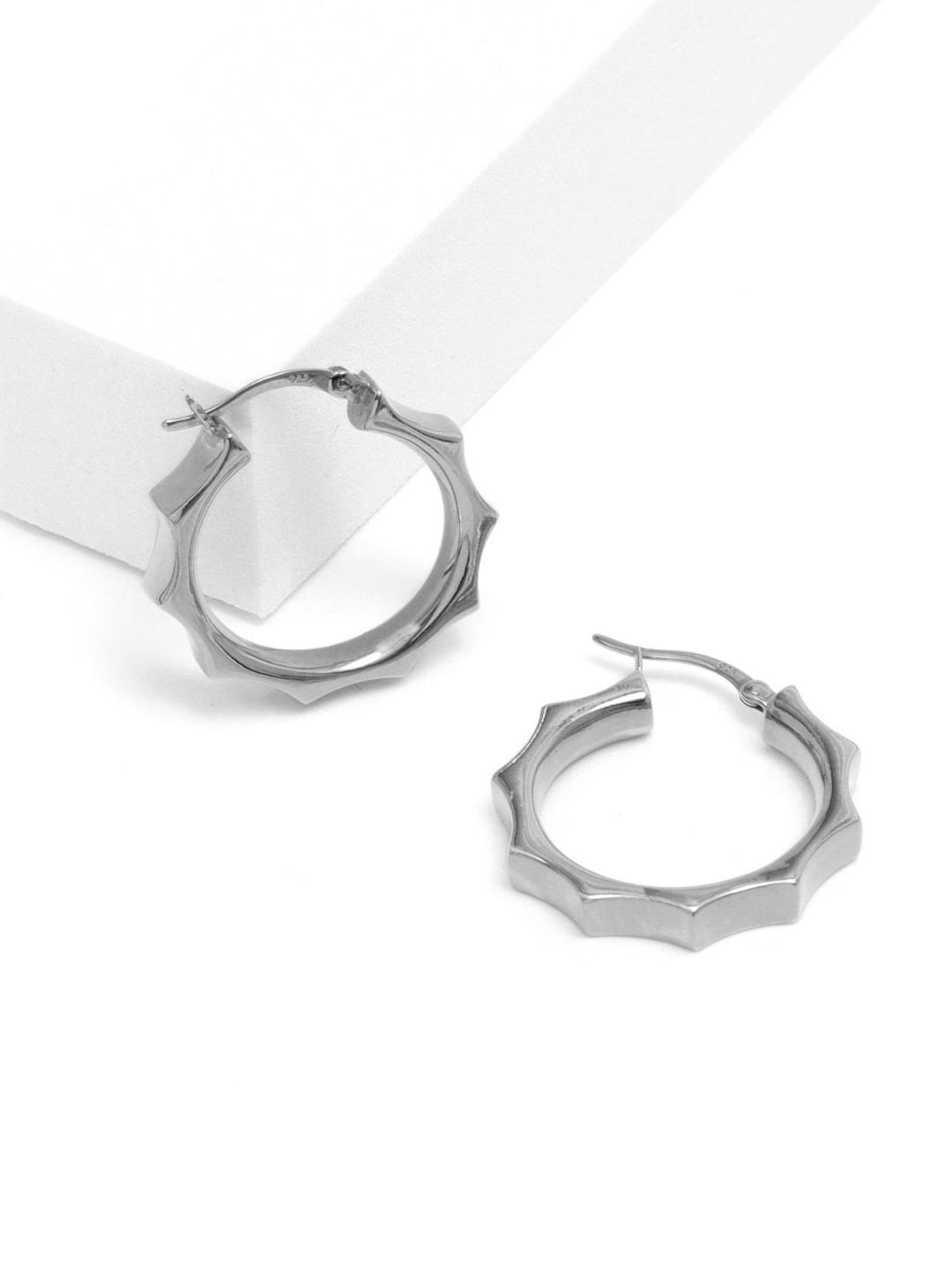 

LeCalla 925 Sterling Silver-Plated Circular Shaped Hoops
